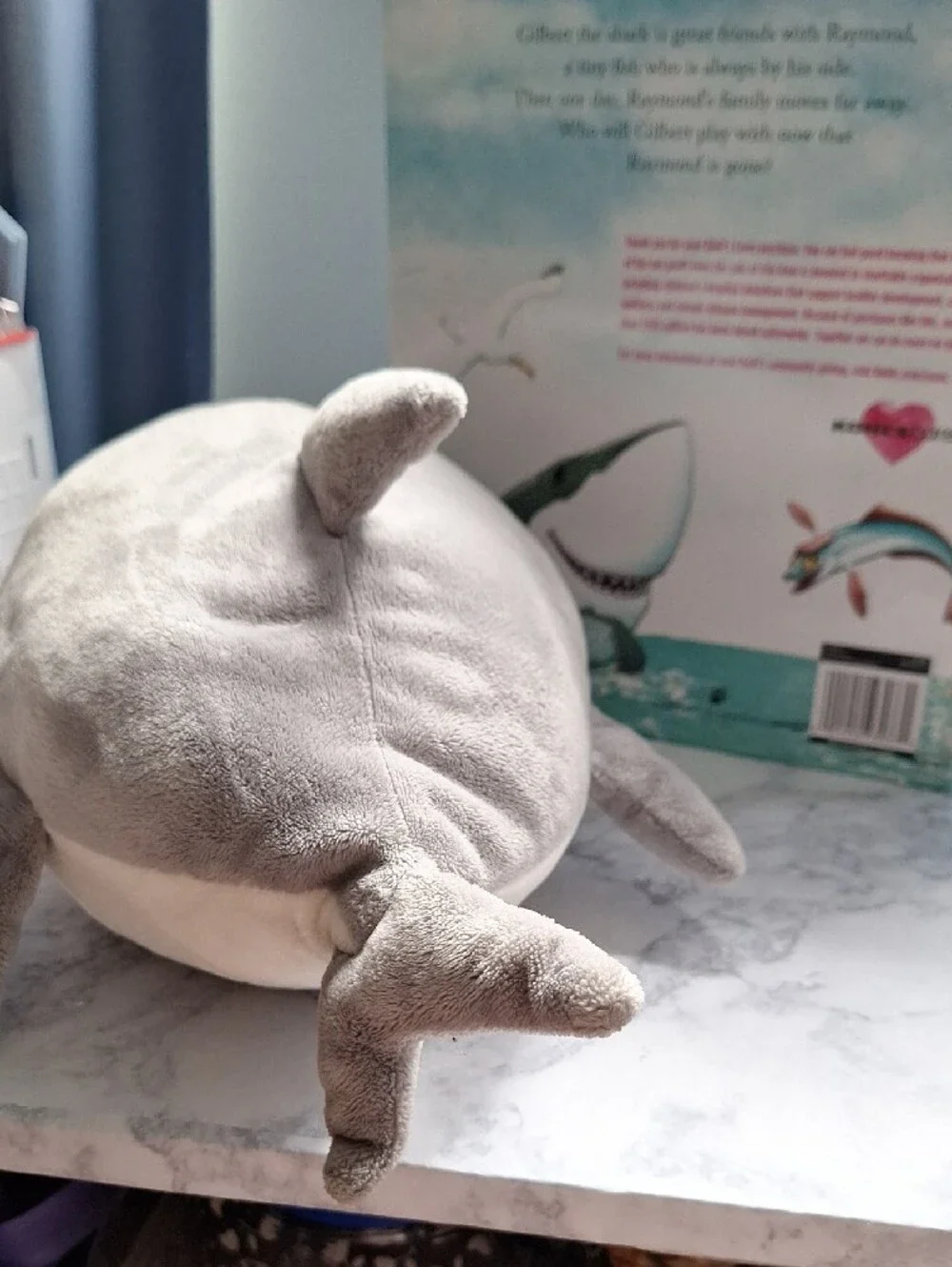 Gilbert The Great Plush Shark Toy And Storybook,Gray and Cream Soft Stuffed Fish